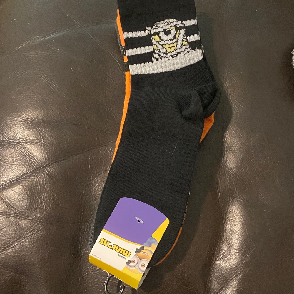 3 pair of MINION ankle /Crew SOCKS( UNISEX) for ages 14 +